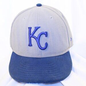 New Era 59Fifty Size 7 3/8 Kansas City Royals Fitted Gray & Blue MLB Hat Cap
